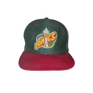 Vintage Logo 7 NBA Seattle Sonics Basketball Snapback Cap Hat